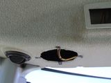a picture of a car dashboard with a hole in the dash