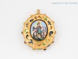 an image of a picture of jesus on a horse in a gold frame