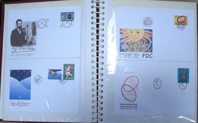 a picture of a book with a lot of stamps on it