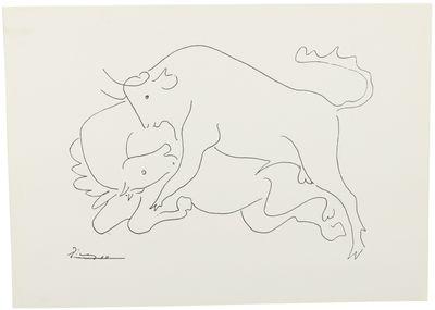 une image représentant un dessin d'une vache avec son veau