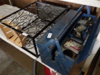 a picture of a table with a metal table top