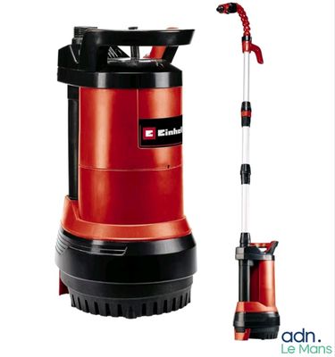 a red and black vacuum cleaner with a red handle
