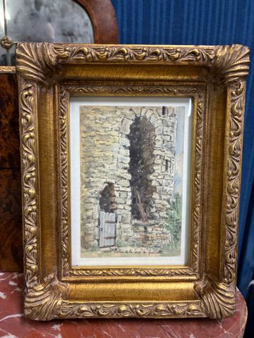 « Entrée de la tour de Guinette ». Aquarelle. Signée H HILPROT ? ...