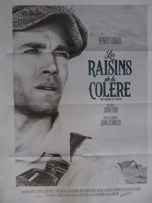 On voit l'affiche du film « Raisins de colère ».