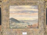 an image of a painting of a landscape with mountains in the distance