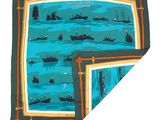 a picture of a scarf with a picture of boats on it