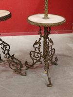 Deux lampadaires en laiton et bronze, tablettes en albâtre g… (photo 3)
