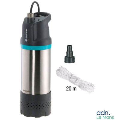 a close up of a water pump with a cord attached to it
