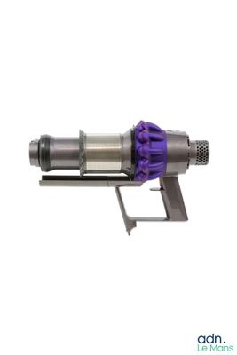 an image of a gun with a purple handle on a white background