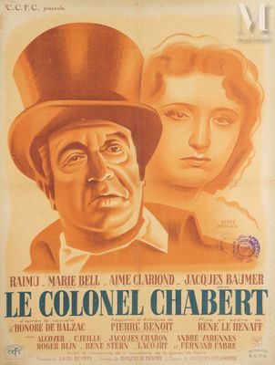 an old movie poster of a man and a woman in top hats