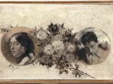 une image représentant un tableau où l'on voit deux femmes avec des fleurs devant elles