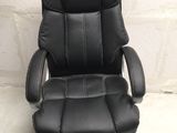 black leather office chair with foot rest and foot rest