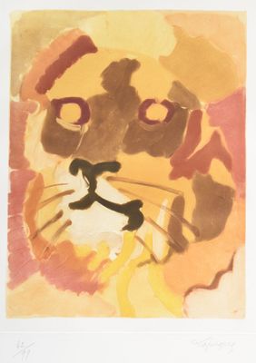 une image représentant une peinture du visage d'un chat sur une feuille de papier