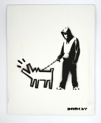 BANKSY (né en 1974), d'après "Homme promenant son chien"