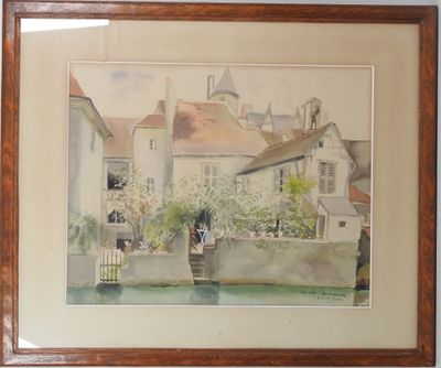 une photo d'une aquarelle accrochée au mur