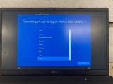 the screen of a laptop with a blue screen on it