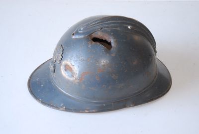 a helmet with a hole in the middle of it