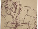 an image of a drawing of a woman sitting on a couch
