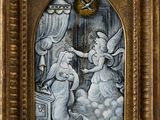 une image représentant un tableau d'anges dans un cadre doré