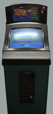 a small video game machine with a game on the screen