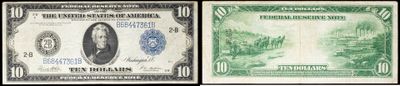 Cette image montre deux types différents de billets de banque.