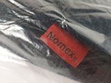 a plastic bag that has a red label on it