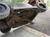 a motorcycle that is sitting on the side of the road
