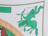 a picture of a green and white zodiac sign on a wall