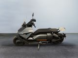 a motorcycle that is parked on the concrete floor