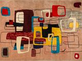 an image of a rug with various shapes and colors