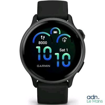 La Garmin est une montre connectée dotée d'un grand écran.