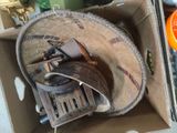 a cardboard box with a pair of shoes inside of it