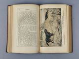 an open book with a drawing of a monkey on it