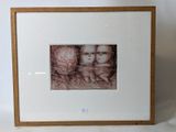 painting of two children in a frame on a white background