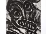 an image of a black and white drawing of a skull