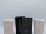 three boxes with different types of packaging on them on a white surface