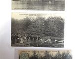 two pictures of people on a boat in the water