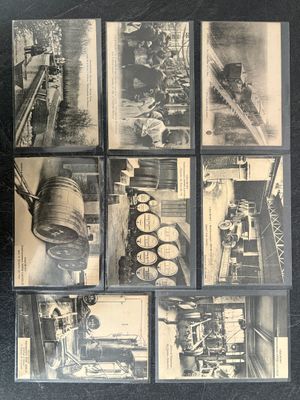 several black and white photos of a bunch of old train tracks