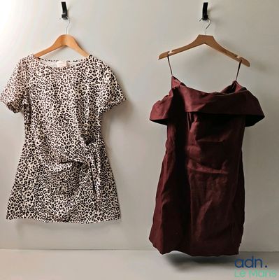 deux robes accrochées au mur l'une à côté de l'autre
