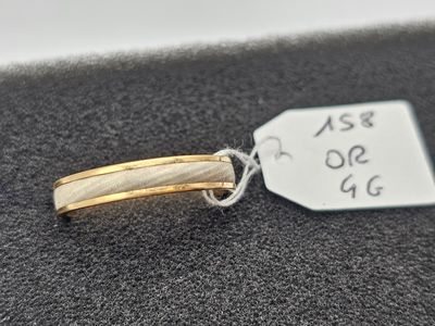 a close up of a silver and gold ring with a price tag on it