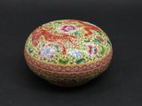 an image of a decorative box with flowers and birds painted on it