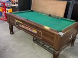 une image représentant une table de billard recouverte d'un drap vert