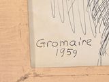 drawing of a bird in a frame with a name on it