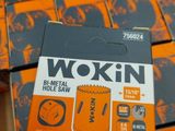 a box of wokin metal hole saws sitting on a table