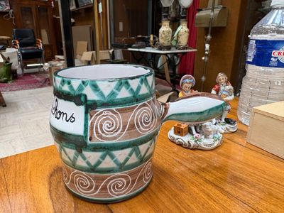 Robert PICAULT (1919 - 2000), Pot à cornichon en faïence émaillé à déc - Photo 1