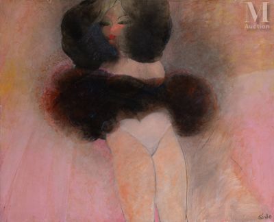 an image of a painting of a woman hugging a man