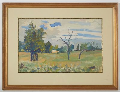 SEGAL Simon (1898/1969) - "Paysage du Cotentin", gouache, si…