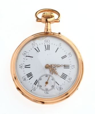 MONTRE de GOUSSET en or jaune 750 °/°°, système à ancre en l…