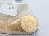 a bag of gold coins with a price tag on it