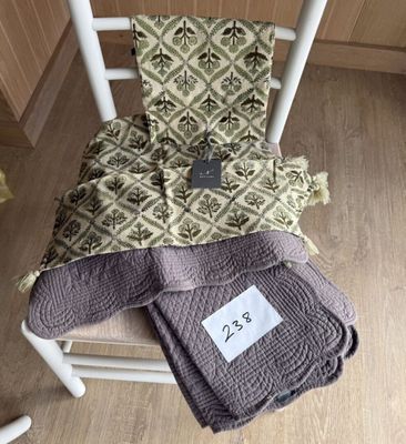 une chaise sur laquelle est posée une couverture